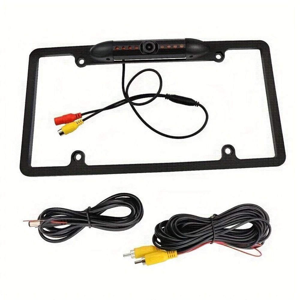 Backup Camera US License Plate Metal Frame Rear View CMOS HD LED Night Vision