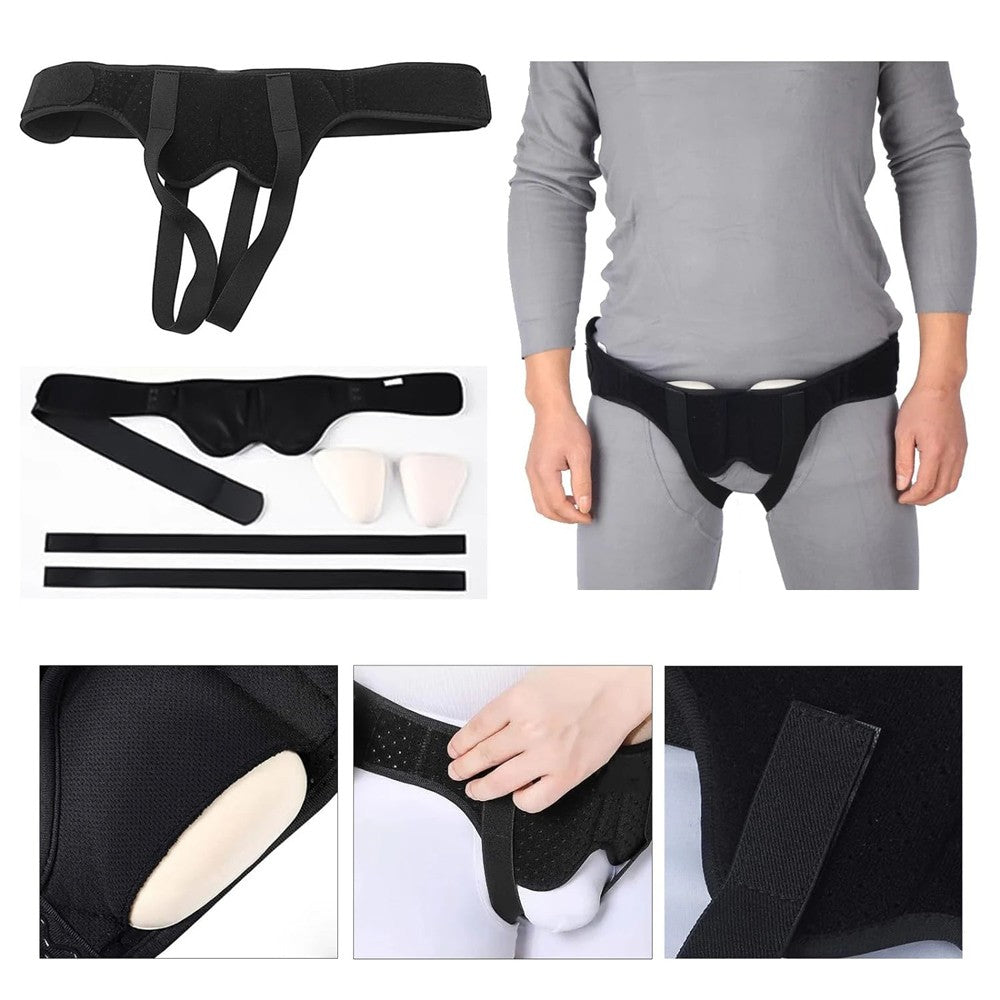 Hernia Support Belt Men Truss for Inguinal with 2 Removable Compression Pads US