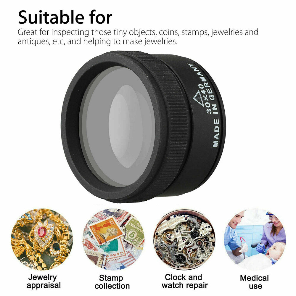 40X Magnifying Glass Eye Loop Optical Magnifier Jewelry Watch Repair Tool USA