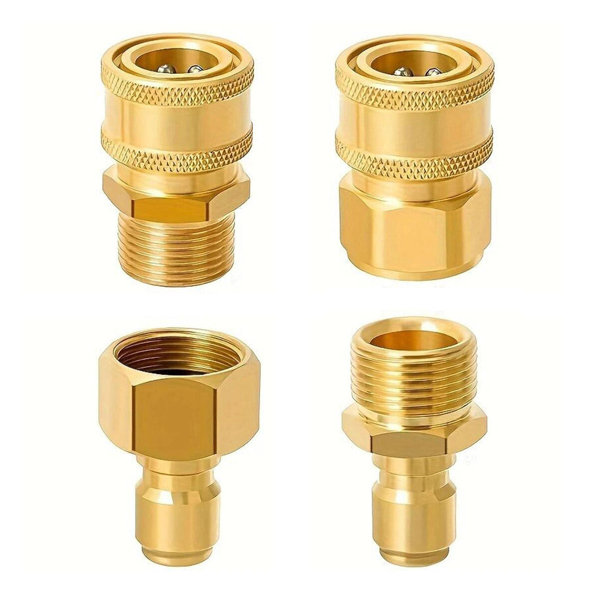 4PCS Pressure Washer Adapter Set Quick Disconnect Kit M22 Swivel 3/8'' Connects