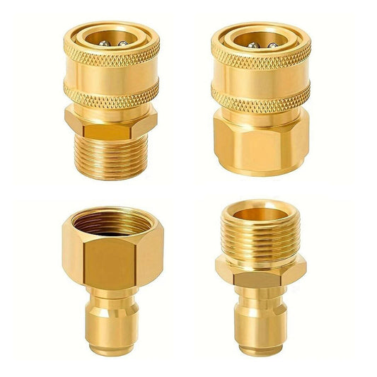 4PCS Pressure Washer Adapter Set Quick Disconnect Kit M22 Swivel 3/8'' Connects