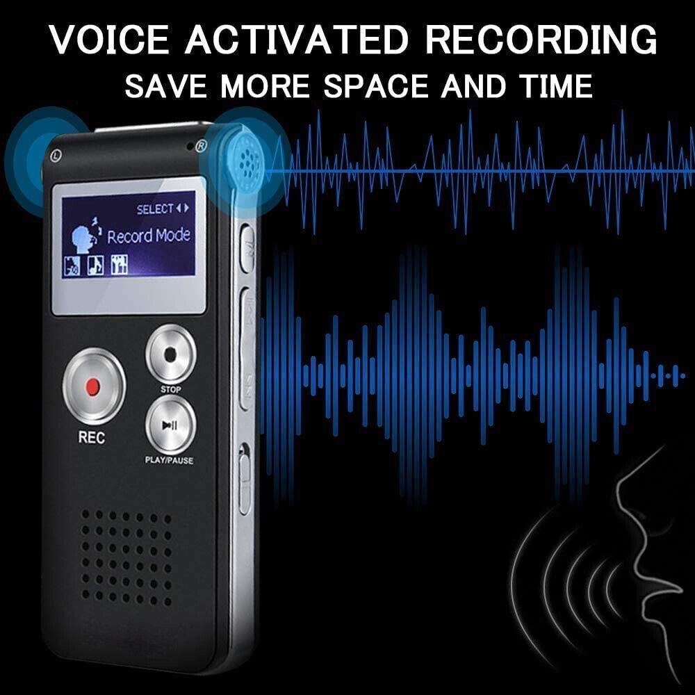 Lecture Digital Voice Recorder Dictaphone Audio MP3 Sound Mini Spy Recorder Mic