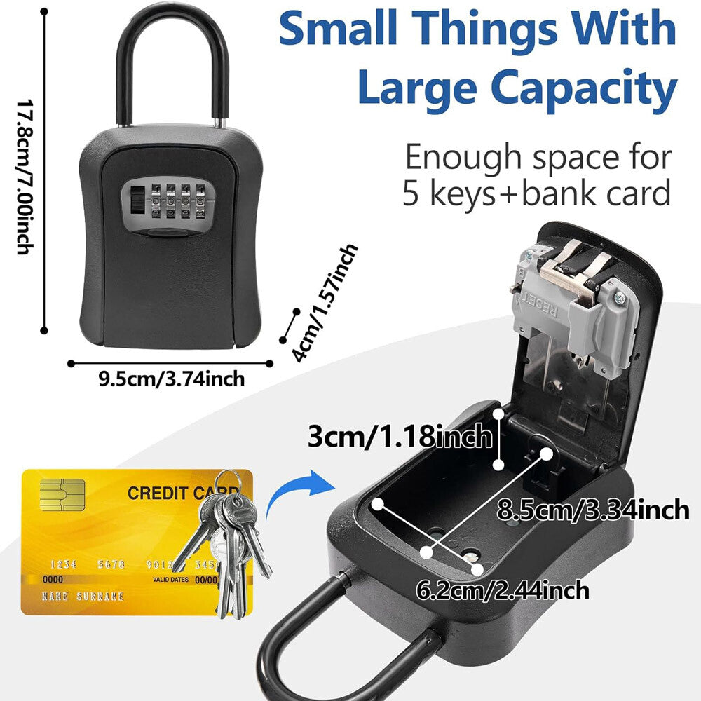 Lockbox Key Lock Box for Outside-Combin