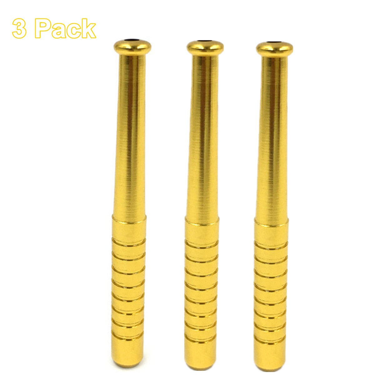 3 Packs 100% SOLID USA BRASS 3" Old School Polished One Hitter Bats Dugout Pipe