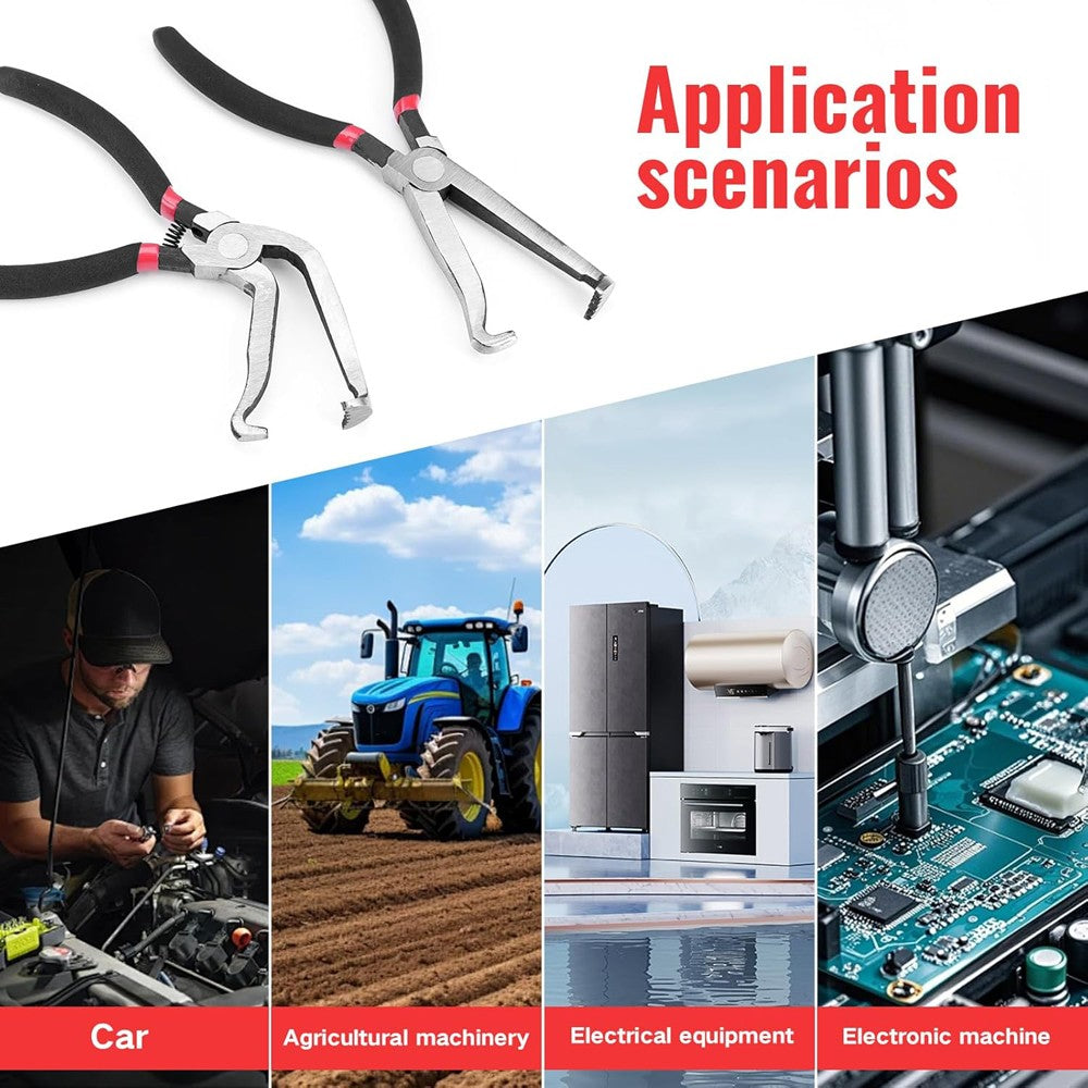 2PCS Electrical Disconnect Pliers Fuel Line Petrol Clip Pipe Pliers Repair Tools