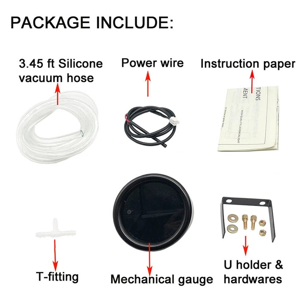 2" 52Mm Digital Boost Gauge Tinted 7 Color 0-30 PSI Pressure Vacuum Turbo Meter