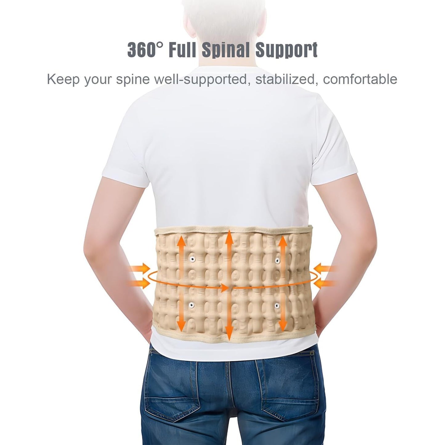 Decompression Belt Back Brace Lumbar Spinal Support & Extender Belt Air Traction