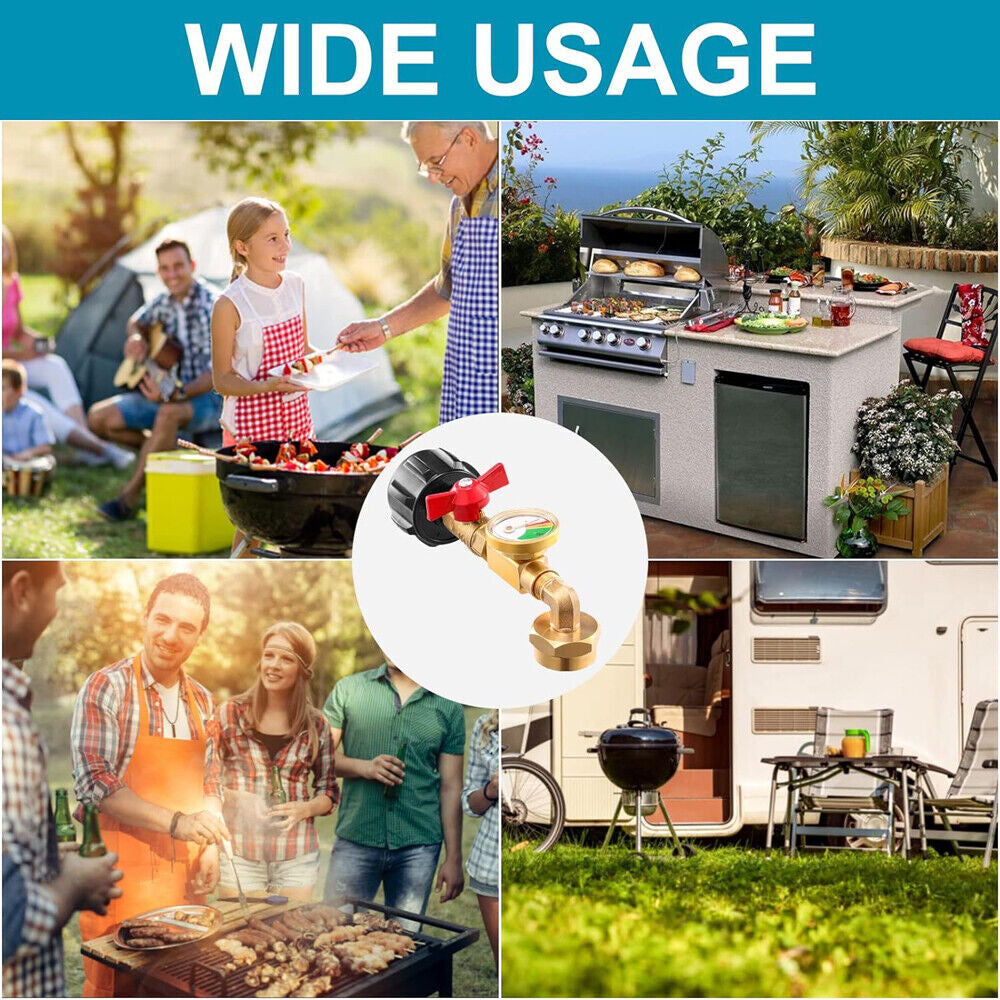 1Lb to 20Lb Tank Propane Refill Adapter with Gauge and On-Off Control Valve US