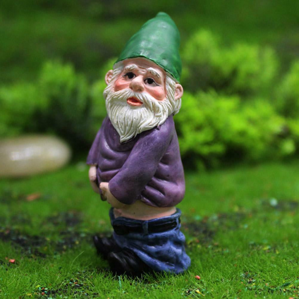 4PCS Fairy Garden Gnomes Accessories My Little Friend Drunk Gnome Dwarfs Gift US