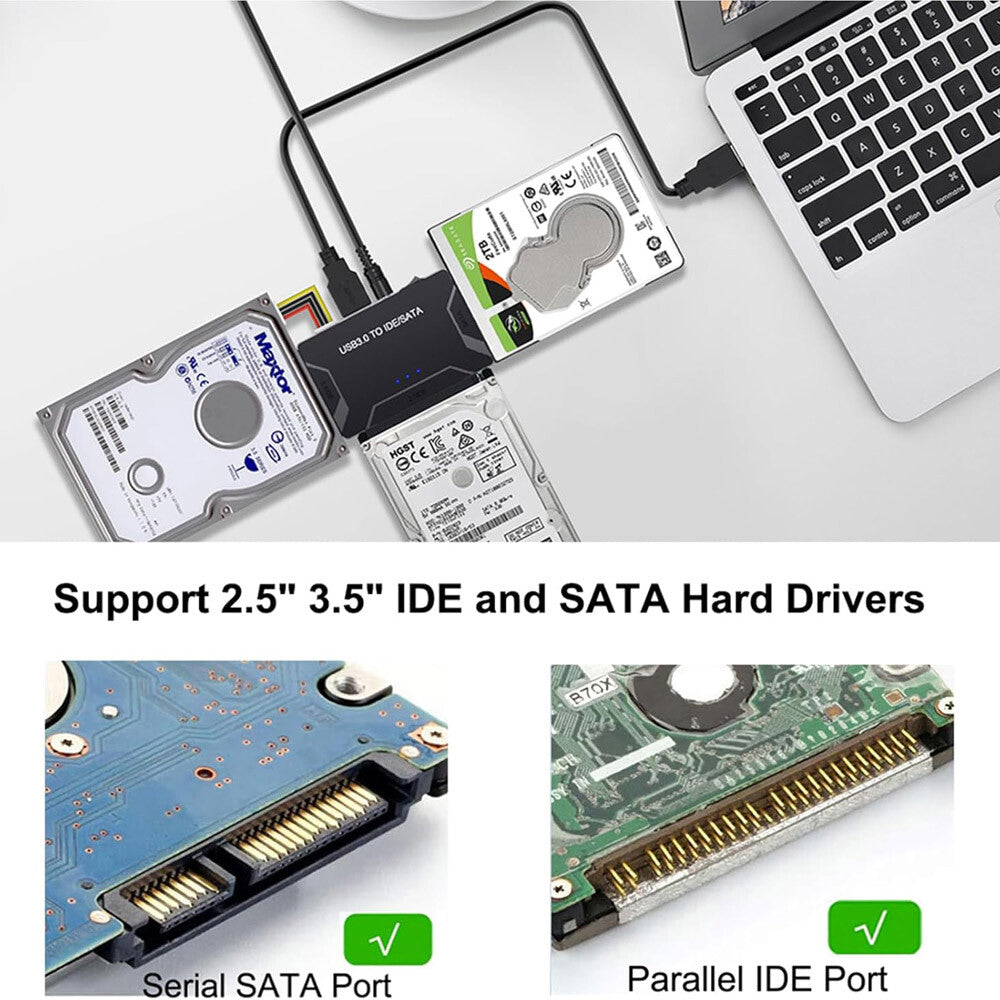 USB 3.0 to IDE/SATA Converter Adapter Kit for 2.5"/3.5" SATA/IDE/SSD Hard Drive