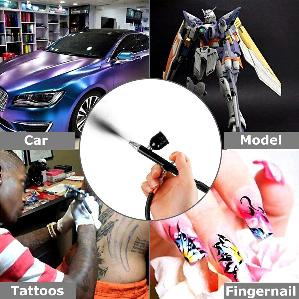 Dual Action Airbrush Gravity Feed 0.3Mm Gun Spray Nail Art Paint Tattoo Tool Set
