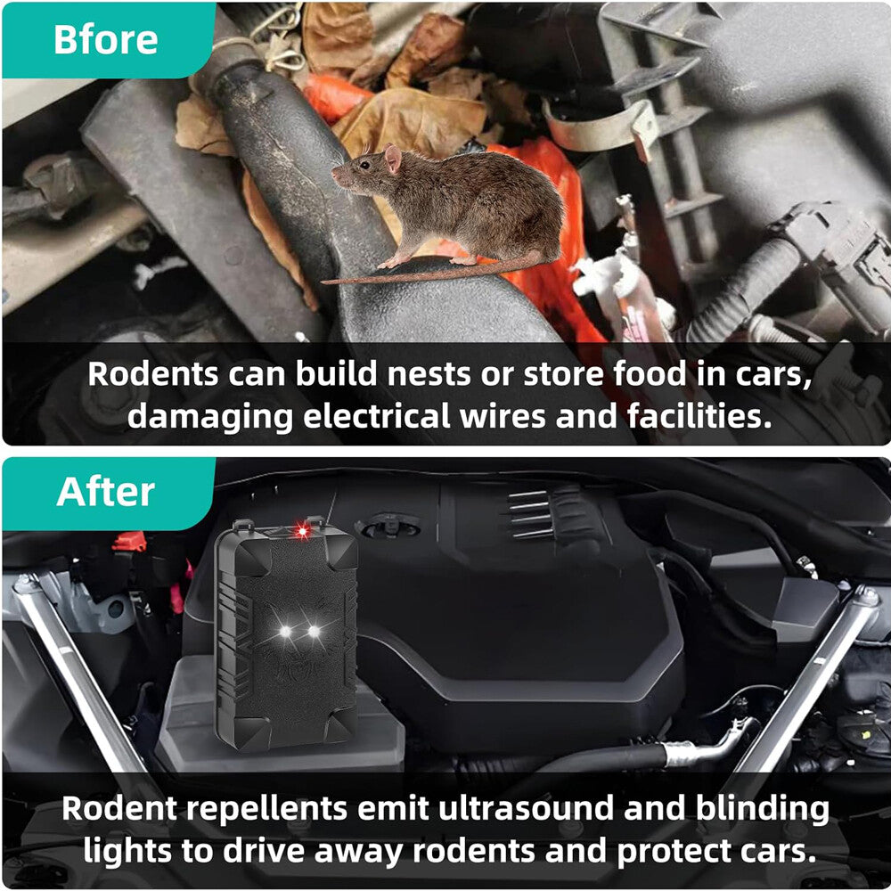 Car Ultrasonic Mouse Repeller Vehicle Rat Rodent Pest Animal Deterrent Repellent