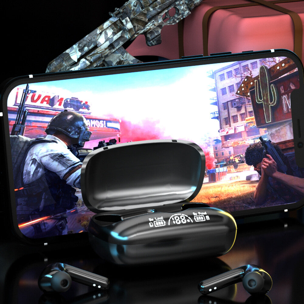 Bluetooth 5.2 True Wireless Earbuds Waterproof Headphones with Charging Case US