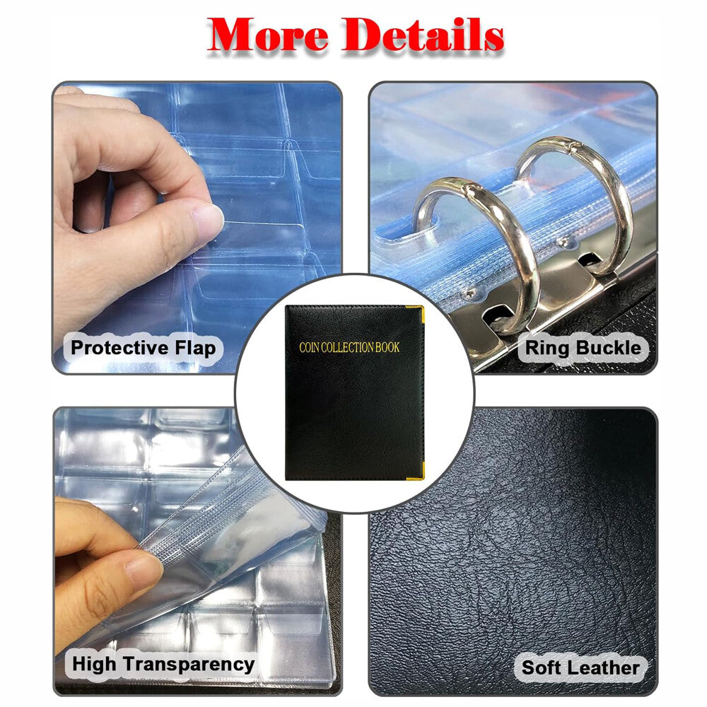 480 Pocket Coin Collection Album Collection Coin Books High Capacity Coin Holder