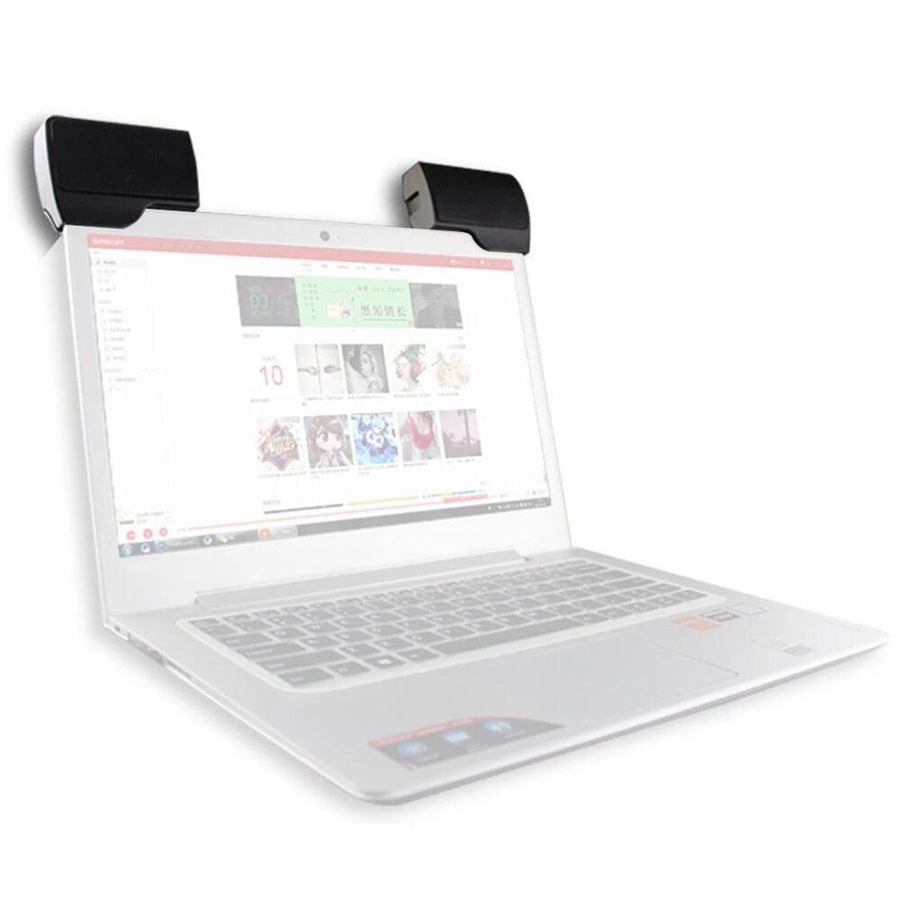 Speakers USB Power Clip-On Computer Stereo Sound Bar 3.5Mm for Desktop Laptop PC