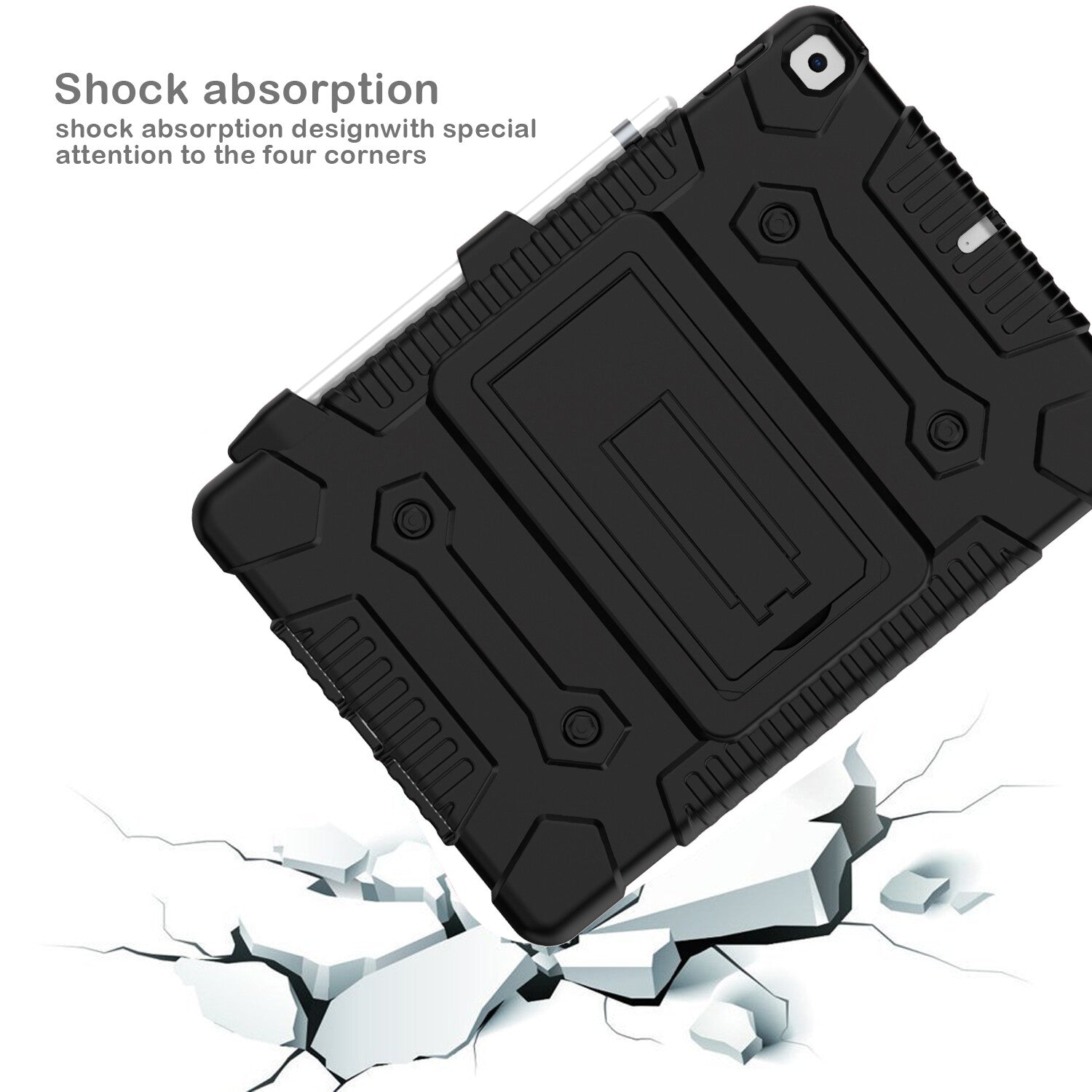 Ipad 7Th / 8Th Generation 10.2" Shockproof Slim Soft Case + Tempered Glass Film