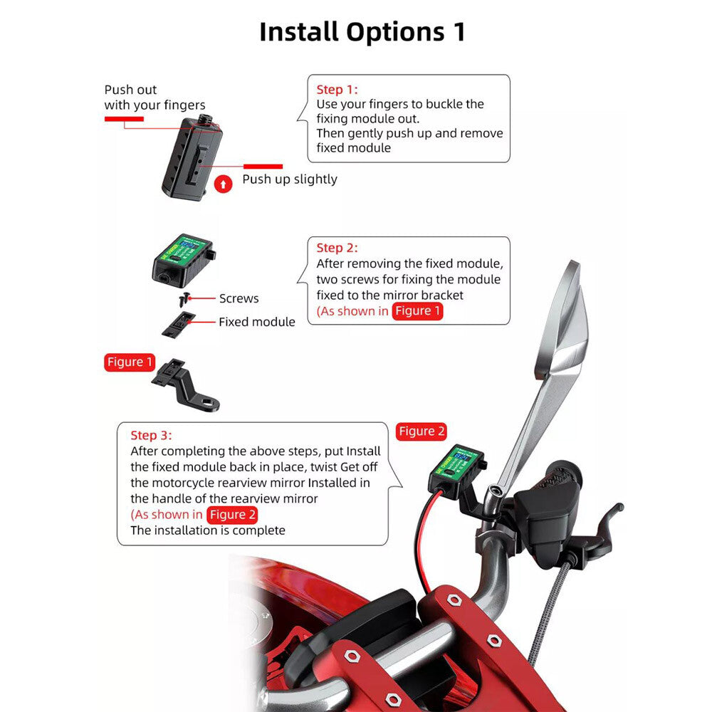 US Waterproof Motorcycle SAE to Dual USB Charger Port Voltmeter Adapter ATV UTV