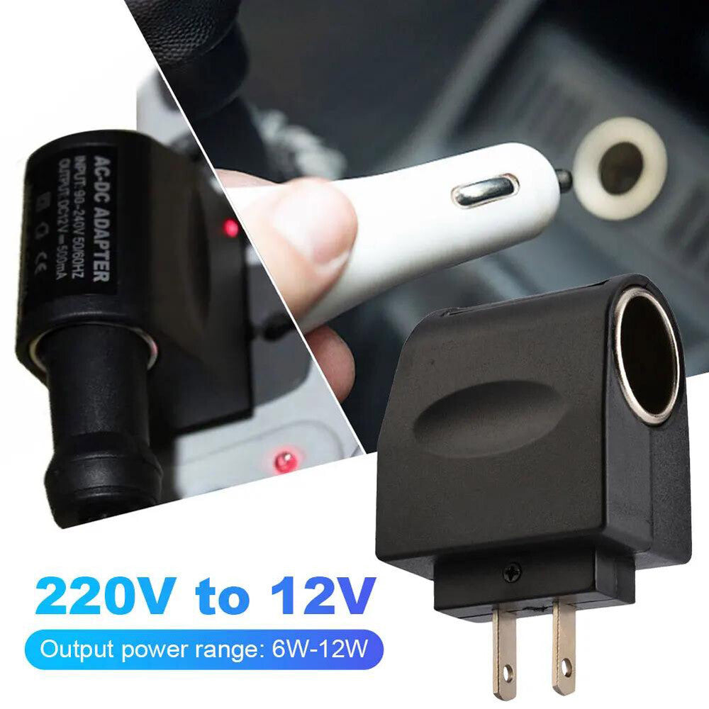 2PCS 100-240V AC to 12V DC Car Cigarette Lighter Socket Power Adapter Converter