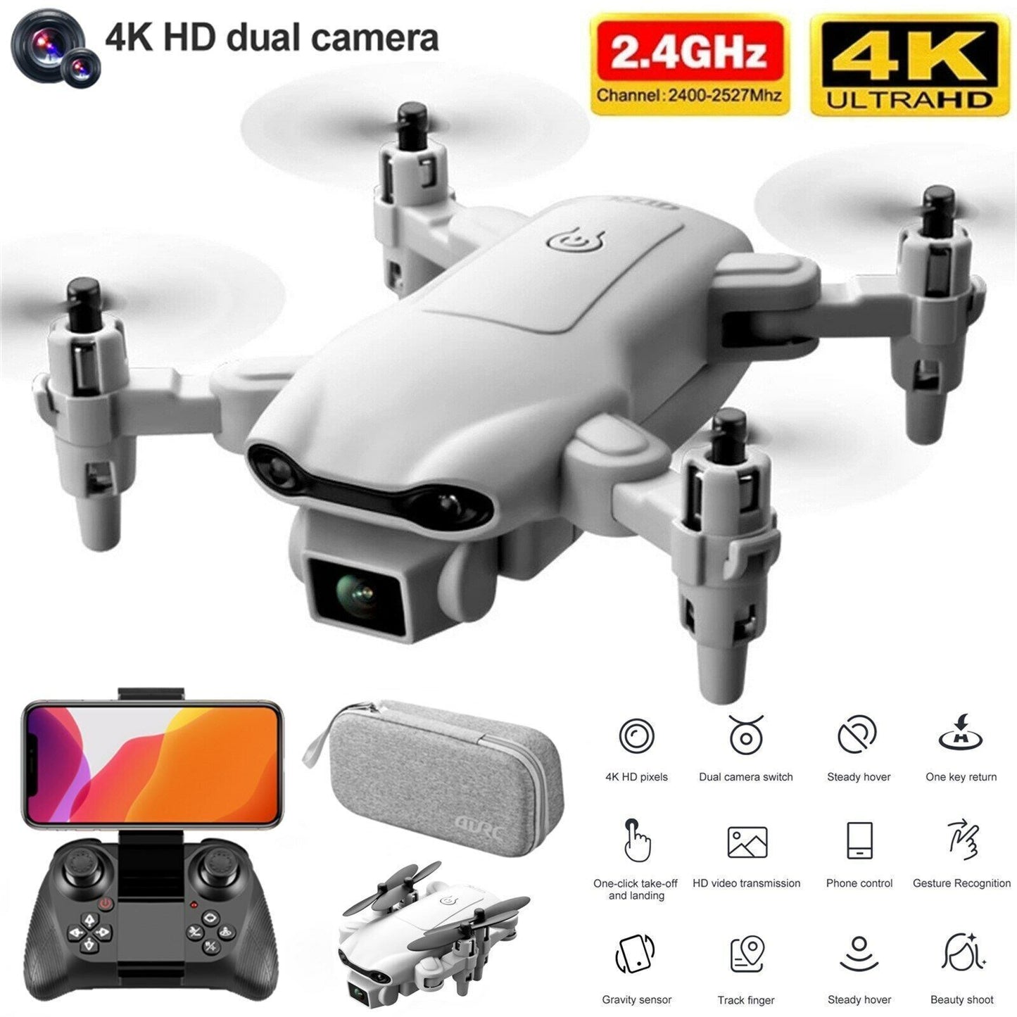 RC Drone 4K HD Wide Angle Camera WIFI FPV V9 Drone Dual Camera Quadcopter 2023