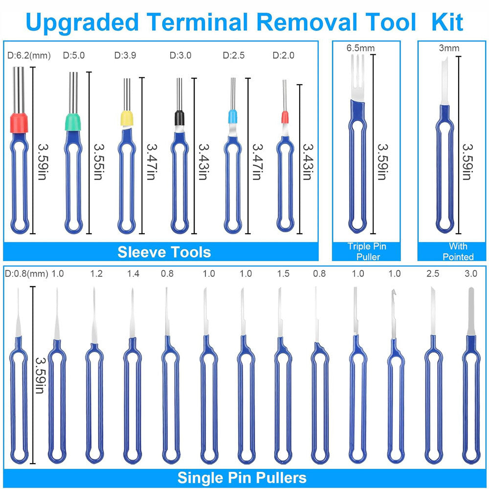 41X Pin Extractor Removal Kit Tool Terminal Ejector Connector W/ Protective Bag