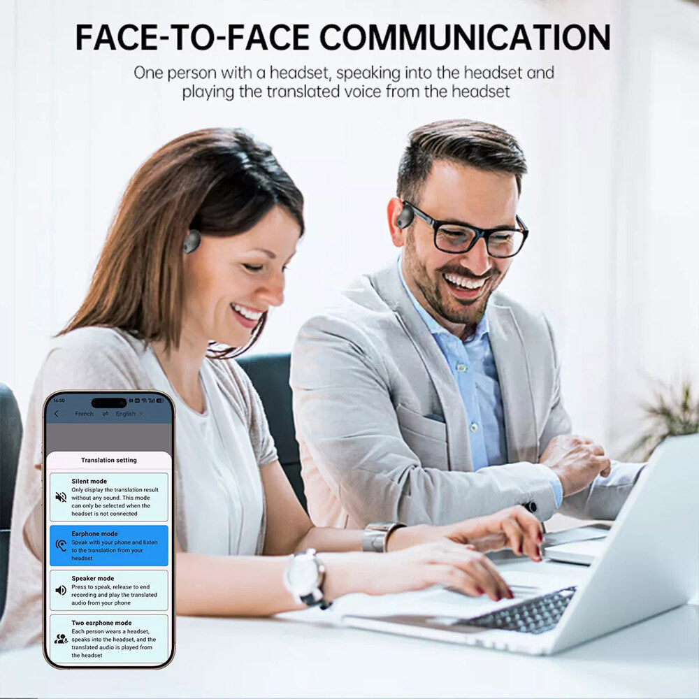 Translator Earbuds 150 Languages Real Time Translation Bluetooth 5.4 Headset US