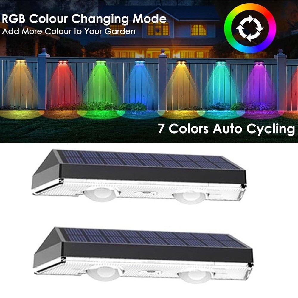 2X Garden Decor Lamp LED Solar Power Fence Lights Deck Wall Stair Step Outdoor