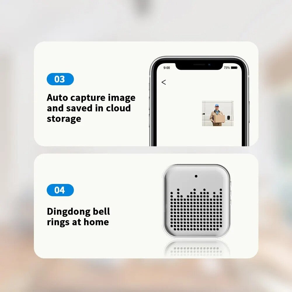 Wifi Wireless Intercom Smart Doorbell Video Security Camera Door Bell Chime USA