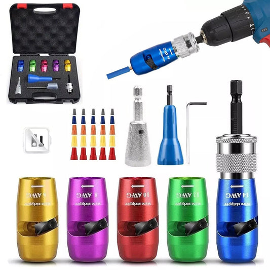 Wire Stripper for Drill Wire Stripping Twisting Tool Upgrade Electrical W/ Case