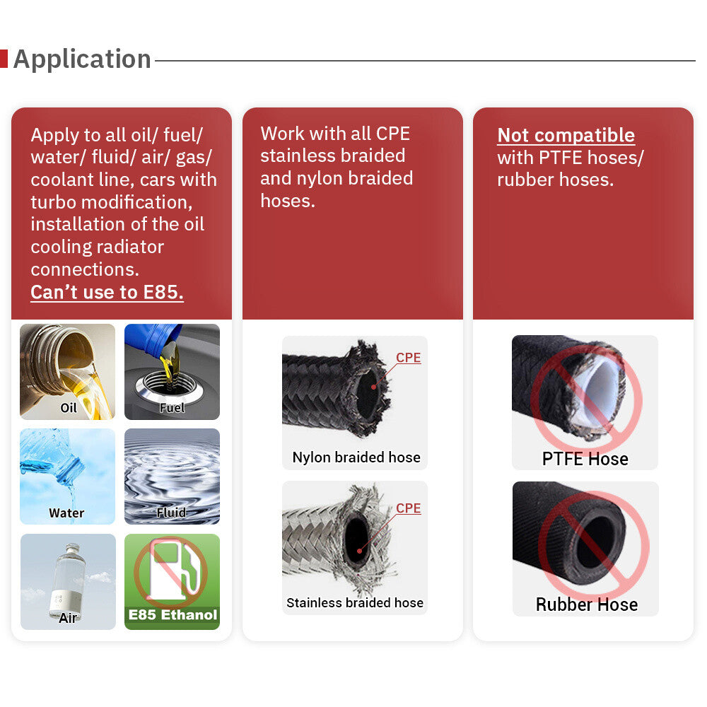 2PCS 6AN 8AN 10AN Swivel Oil/Fuel/Air/G