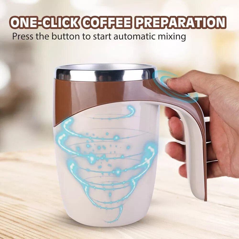 Automatic Self Mixing Magnetic Stainless Steel Coffee Cup Milk Self Stirring Mug