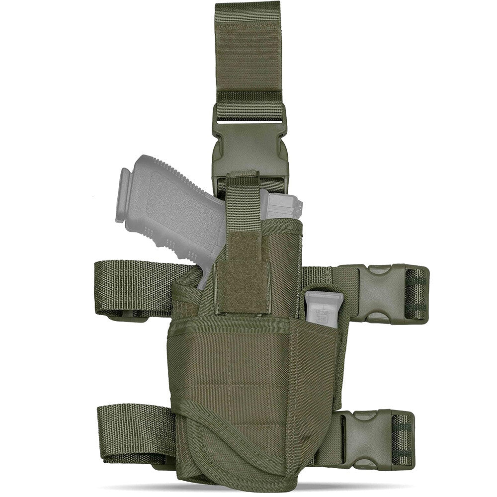 Tactical Holster Adjustable Pistol Gun Drop Leg Thigh Magazine Pouch Right Hand