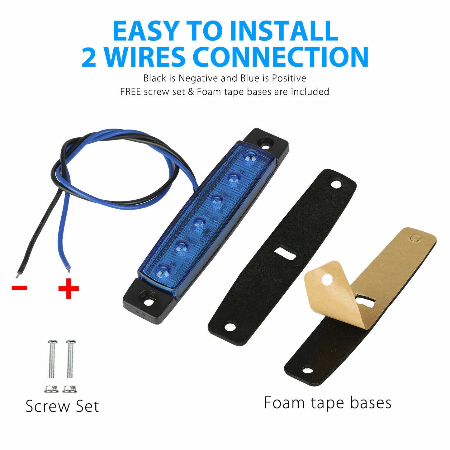 10 Blue LED Pods Rock Underbody Wheel Lights for Jeep Offroad Truck UTV ATV Boat