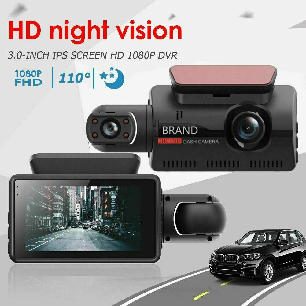 Dual Lens Car DVR Dash Cam Video Recorder G-Sensor 1080P Front and inside Camera