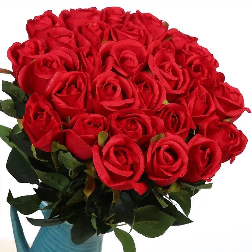 10/20PCS Artificial Red Roses Silk Lifelike Flower Wedding Bouquet Romantic Gift