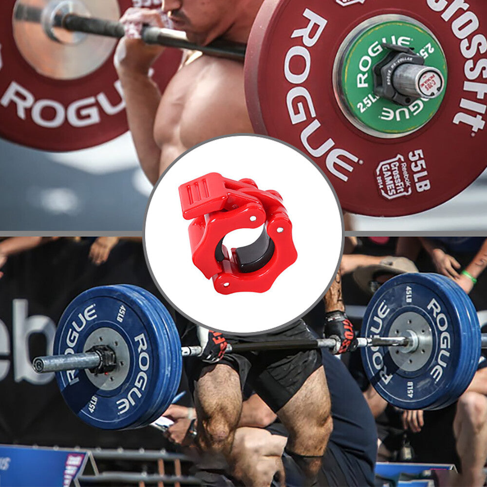 US Olympic 1-2" Inch Barbell Clamps Quick Release Standard Bar Weight Plates