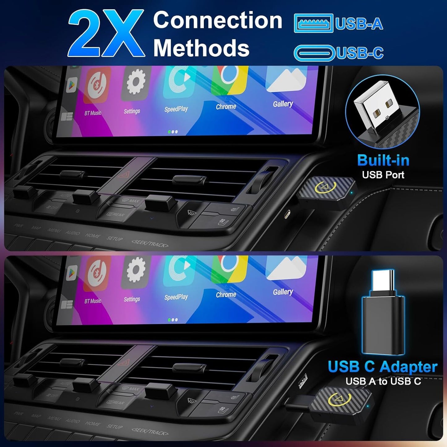 Mini Wireless Carplay Adapter for Apple Plug & Play Low Latency Converts Wired