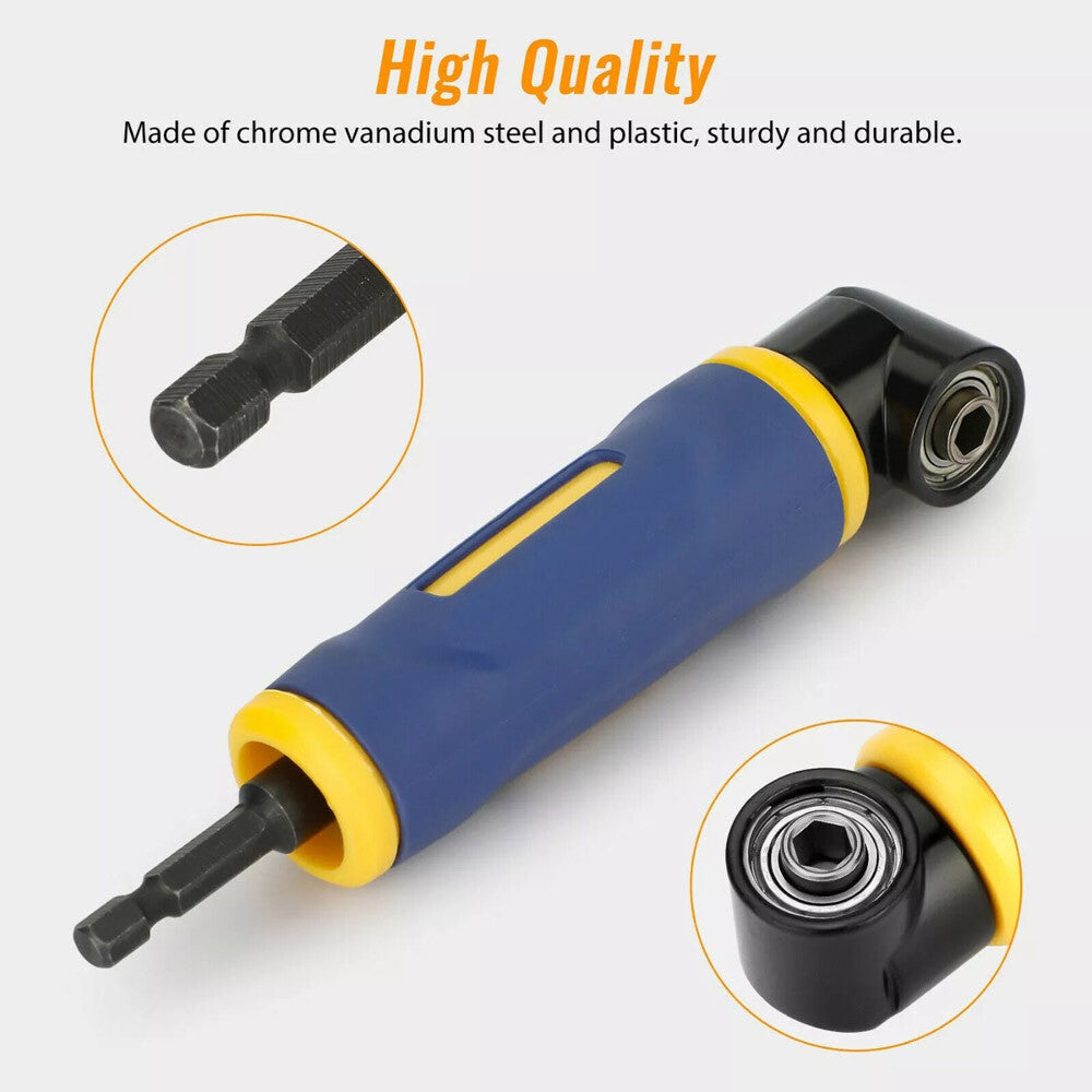 Extension Screwdriver Socket Adapter 90 Degree Right Angle Drill Attachment Tool