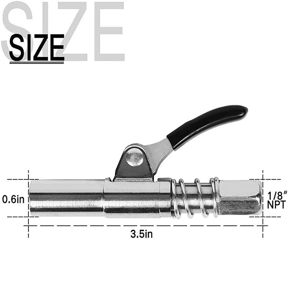 10000PSI Grease Gun Coupler Quick Release Lock Oil Injection Nozzle Professional