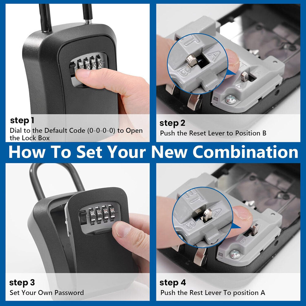 Lockbox Key Lock Box for Outside-Combin