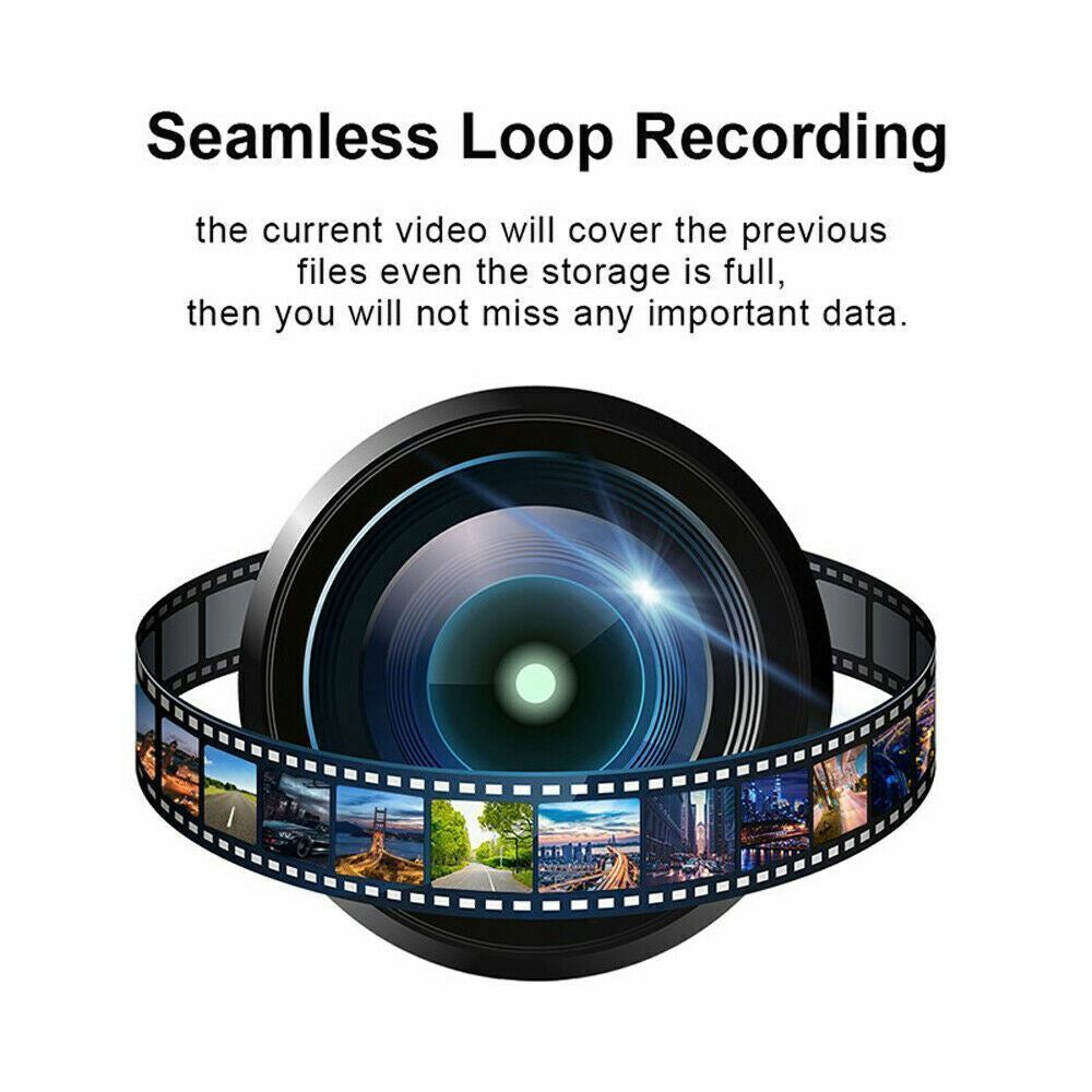 Touch Screen Dash Cam 4" 1080P Dual Lens Car DVR Recorder Front and Rear Camera