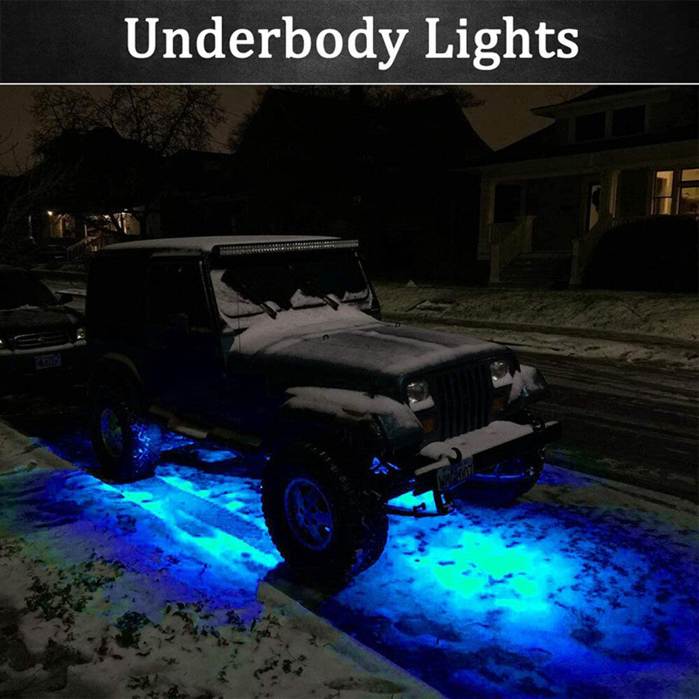 10 Blue LED Pods Rock Underbody Wheel Lights for Jeep Offroad Truck UTV ATV Boat