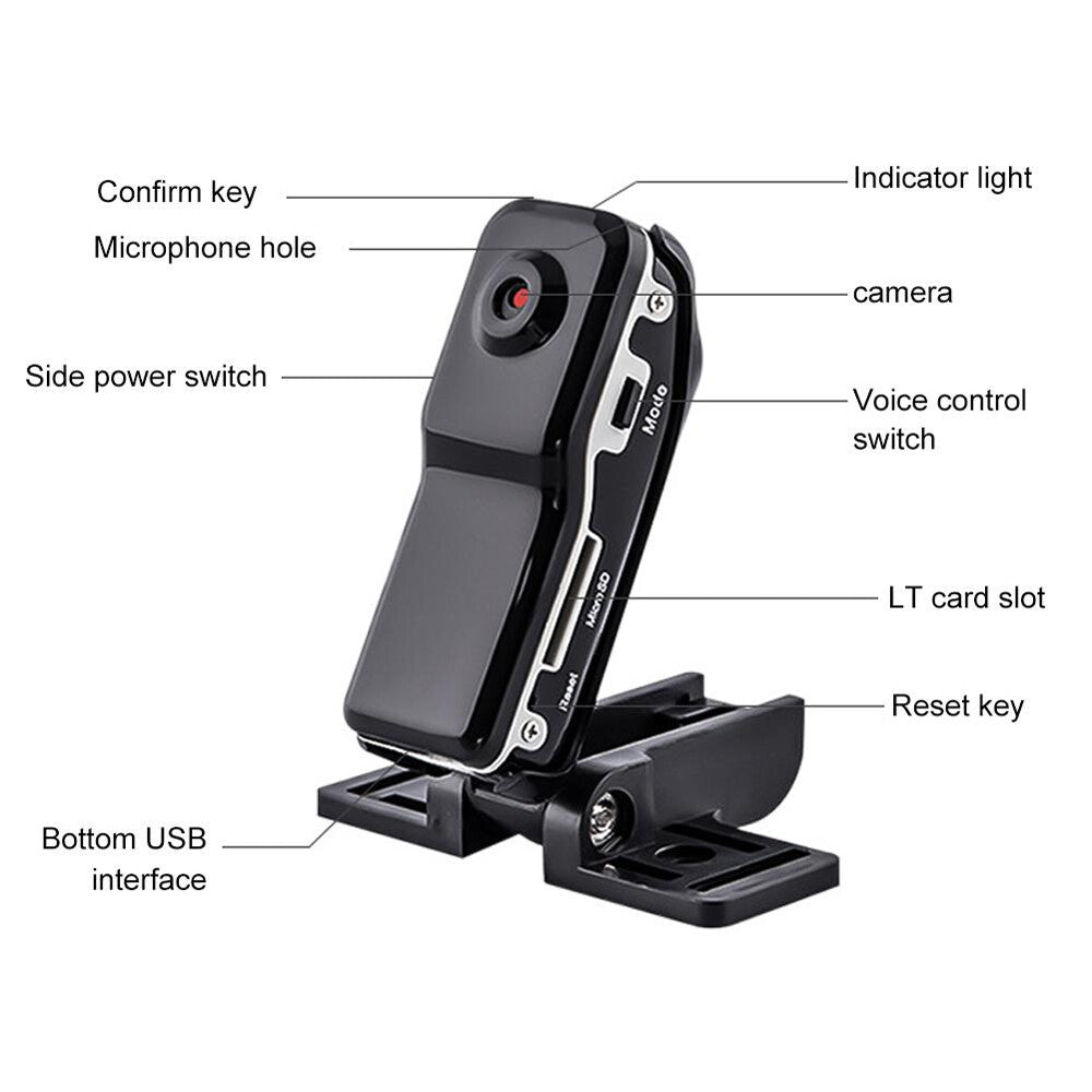 HD 1080P Video DVR Clip IR Night Cam 2-Hour Camcorder Mini Police Body Camera US