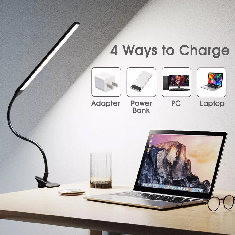 Eye-Caring LED Desk Lamp Adjustable Swing Arm Lamp with Clamp Reading Desk Light