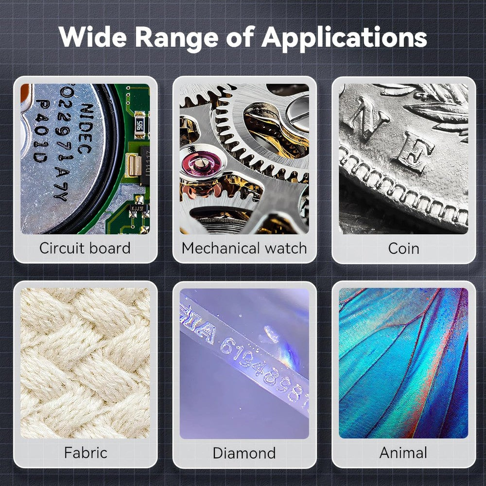 500X Digital Microscope 1080P 2.0Inch Video Coin with Magnifying Glass 8 Leds US