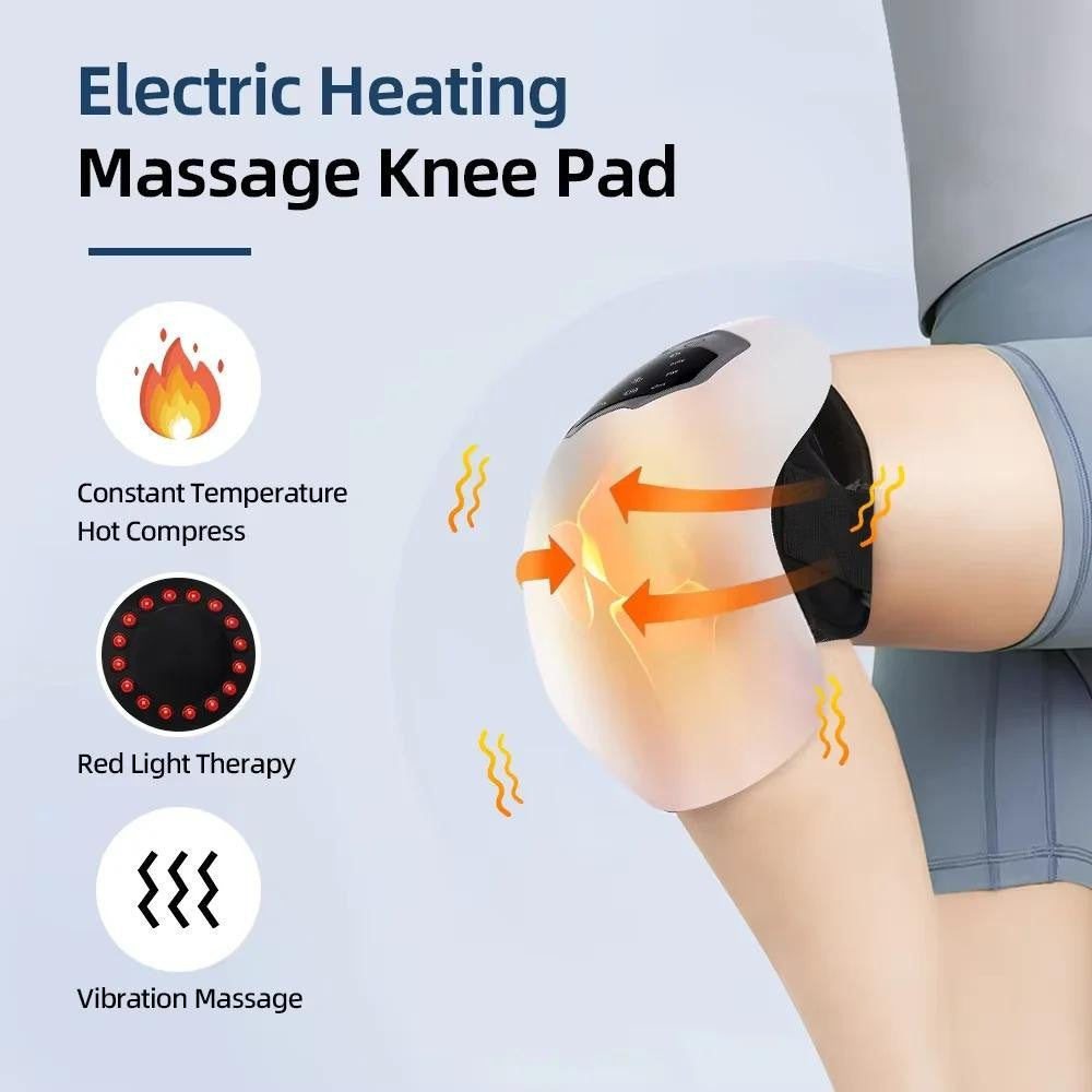 Cordless Knee Massager Heated Vibration Pain Therapy Adjustable W/ LED Screen US