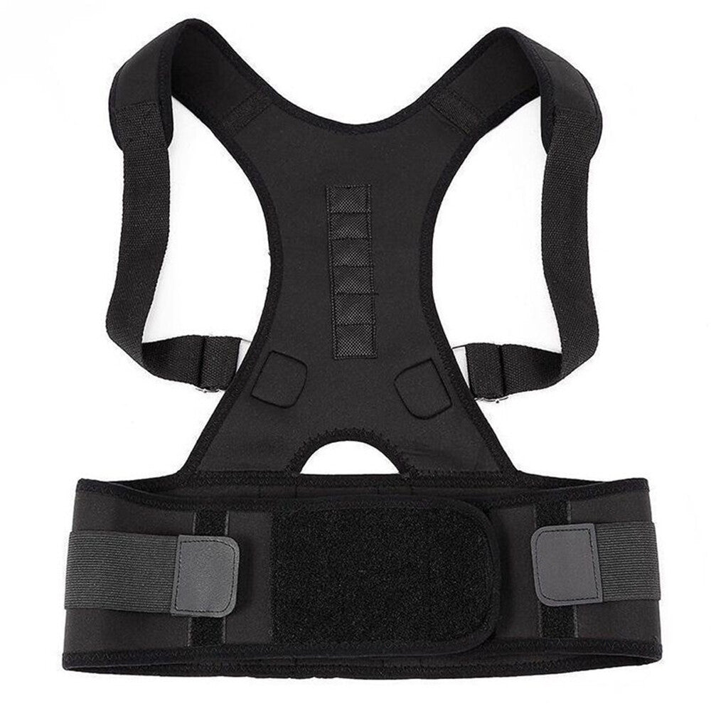 Back Posture Magnetic Shoulder Corrector Support Brace Belt Therapy Men Women
