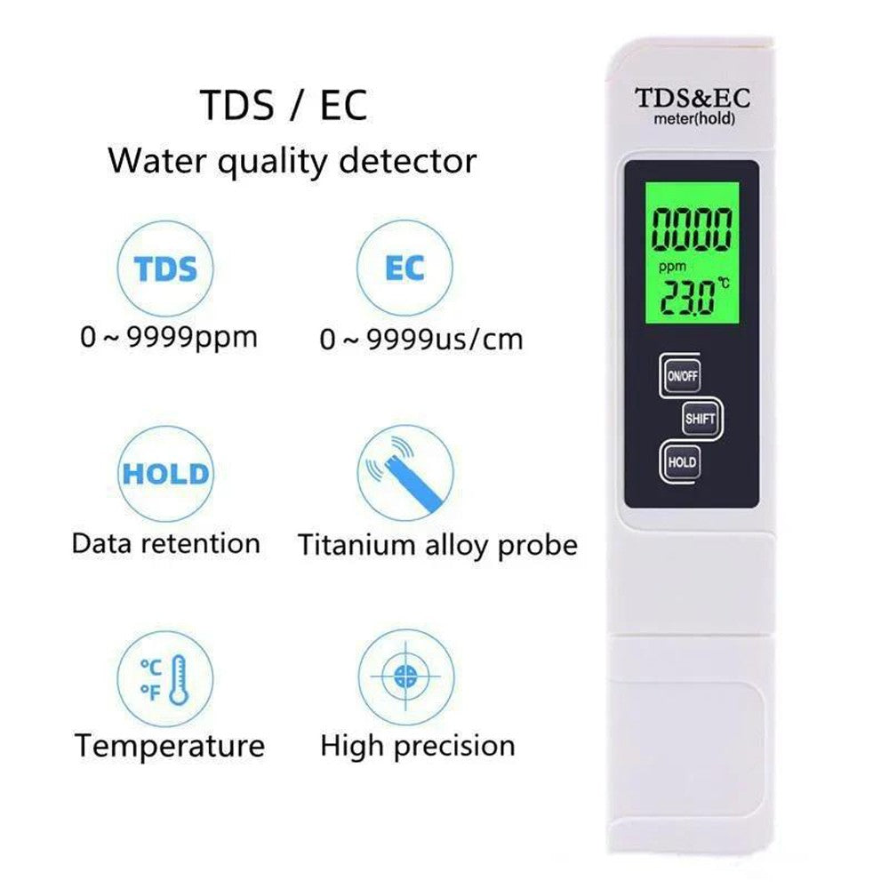 0-9990Ppm 2PC TDS Meter Digital Tester Water Quality Testing Kits Drinking Water
