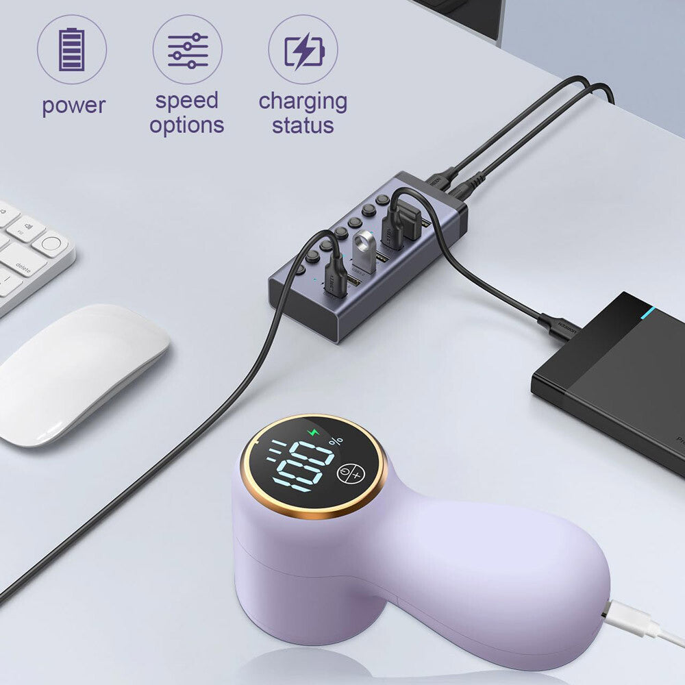 Fabric Shaver Electric Lint Remover Rechargeable Sweater Defuzzer 3 Speeds US