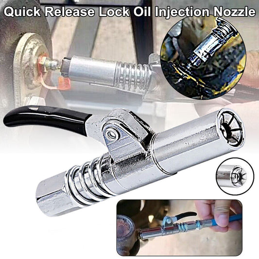 10000PSI Grease Gun Coupler Quick Release Lock Oil Injection Nozzle Professional