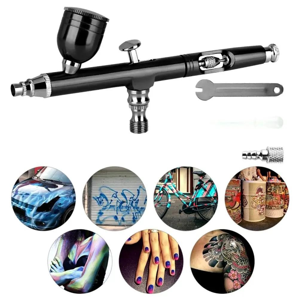 Dual Action Airbrush Gravity Feed 0.3Mm Gun Spray Nail Art Paint Tattoo Tool Set